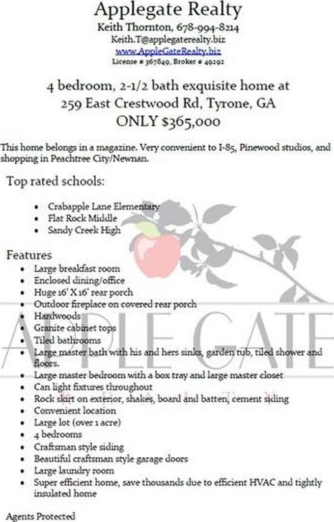 259 E Crestwood Road, Tyrone, GA 30290